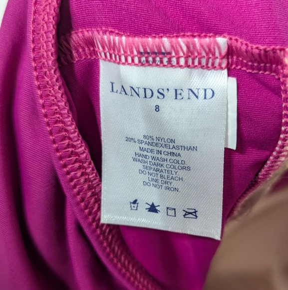 Lands End Womens Swim Top Tankini Pink Bathing Suit Size 10 - Picture 3 of 3